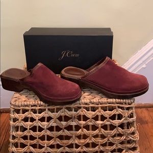 Vintage Jcrew wooden and suede clogs